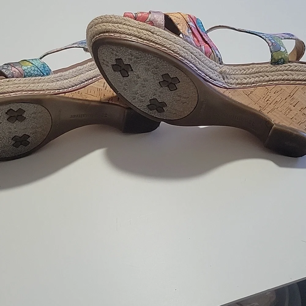 Naturalizer Multicolor Women's Cork Wedge Sandals Sz 8.5